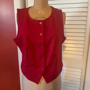 A NEW DAY | red button up shirt vest M NWT $18